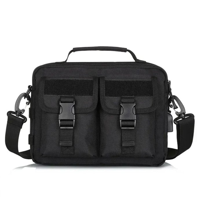 Tactical shoulder bag for laptop Black