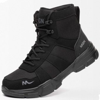 Tactical steel toe work boots Black