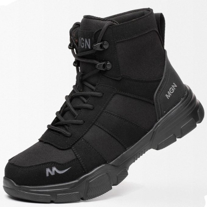 Tactical steel toe work boots Black