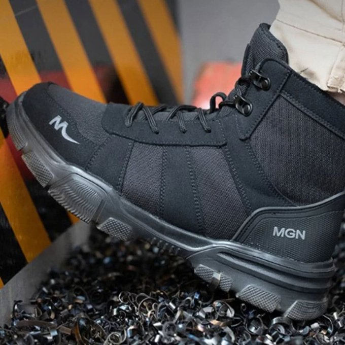 Tactical steel toe work boots Black