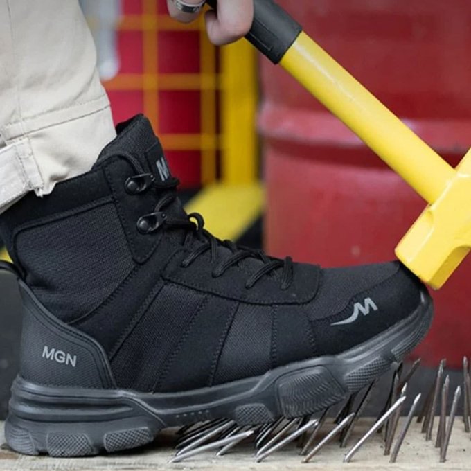 Tactical steel toe work boots Black
