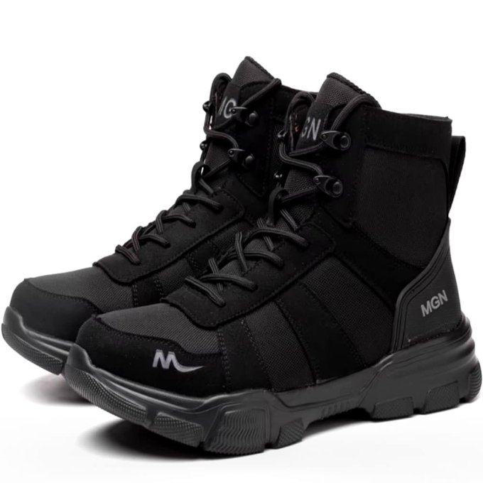 Tactical steel toe work boots Black