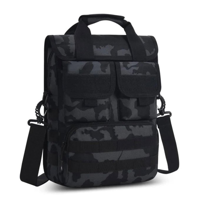 Tactical vertical messenger bag Black Camo