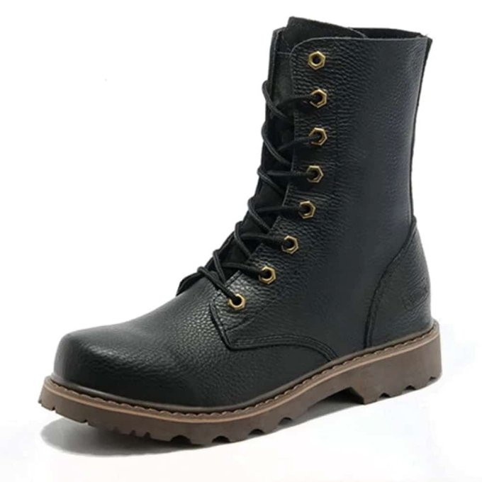 Vintage combat boots black leather
