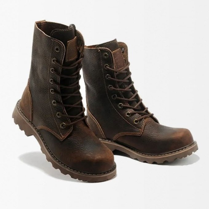 Vintage combat boots brown leather