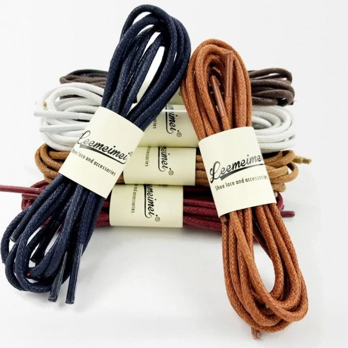 Waxed boot laces round