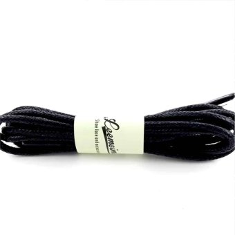 Waxed boot laces round Black