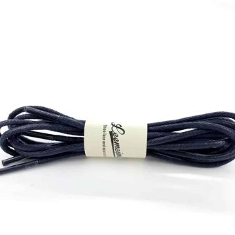 Waxed boot laces round Navy Blue