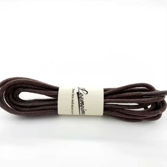 Waxed boot laces round Brown