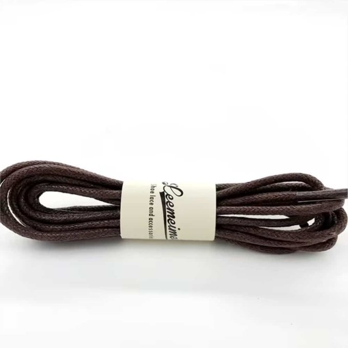 Waxed boot laces round Brown