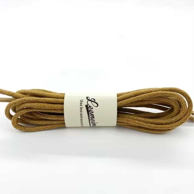 Waxed boot laces round Khaki
