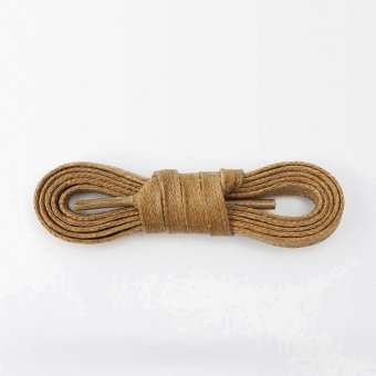 Waxed flat laces for boots (x2) Desert Tan