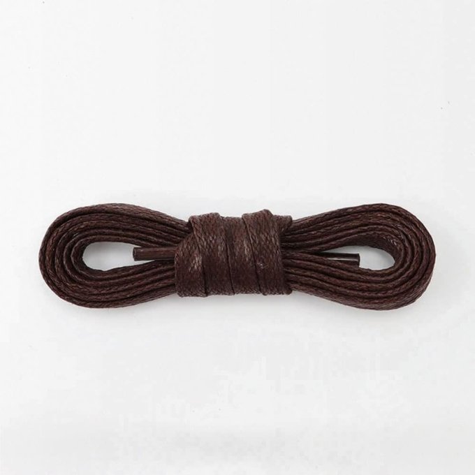 Waxed flat laces for boots (x2) Brown