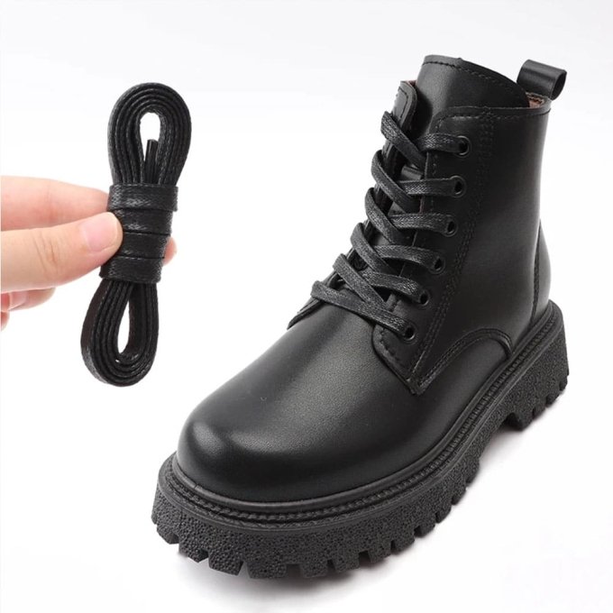 Waxed flat laces for boots (x2)