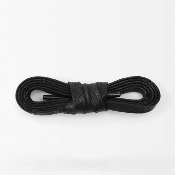 Waxed flat laces for boots (x2) Black