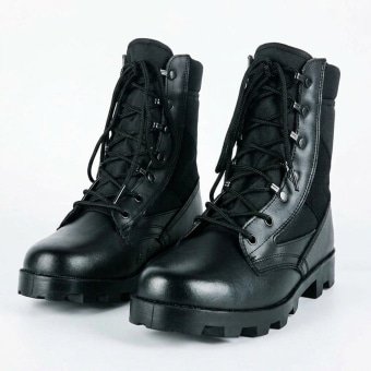Army black leather boots