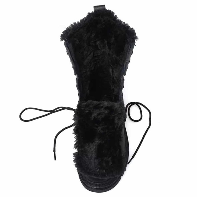 black leather lace up combat boots - Image 11