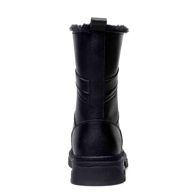 black leather lace up combat boots - Image 8