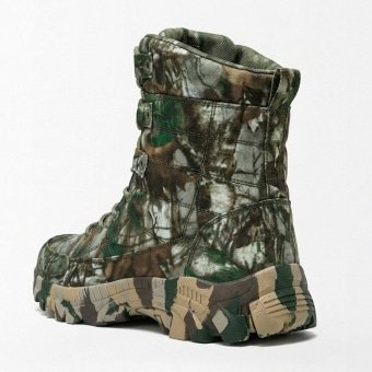 Green camouflage lightweight boots