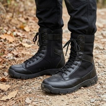 Lightweight running tactical boots Black