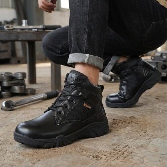 Mid length Safety boots Black