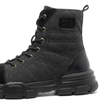 Steel toe military Black boots