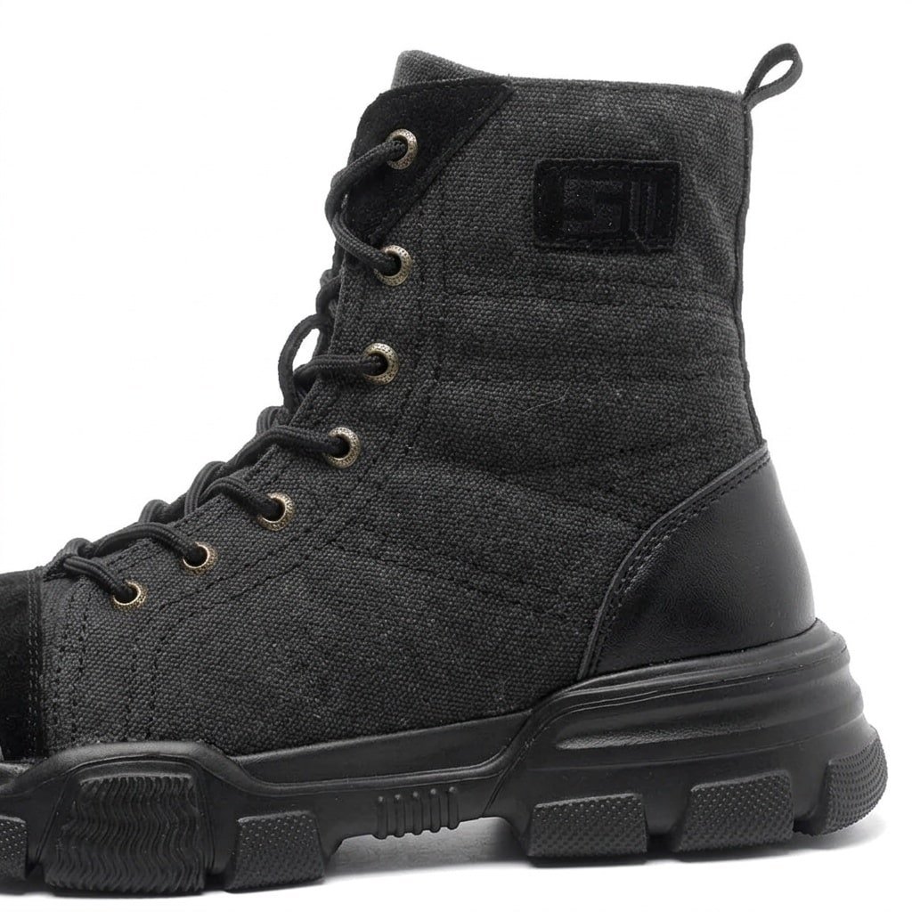 Steel toe military Black boots