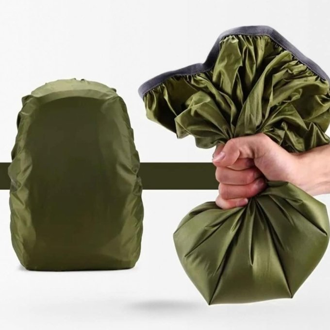 80L Olive Green backpack rain cover - Image 2