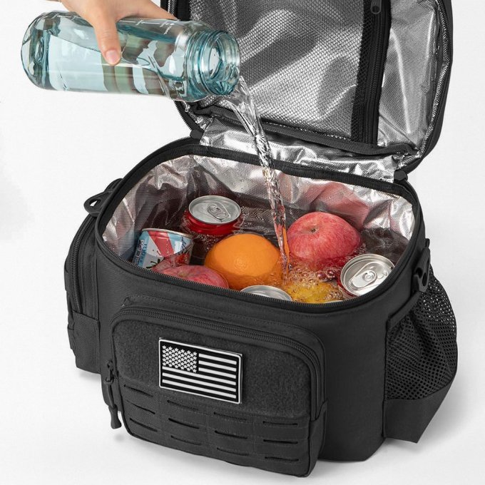 Black tactical thermal lunch bag - Image 2
