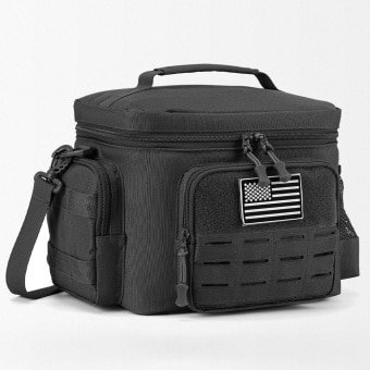 Black tactical thermal lunch bag