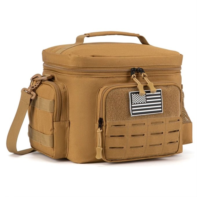 Coyote brown tactical thermal lunch bag