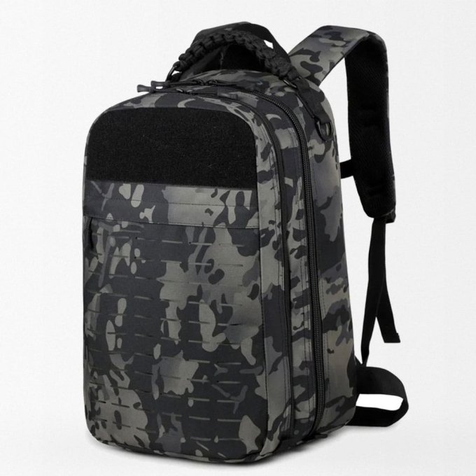 Laser cut molle backpack Multicam Black