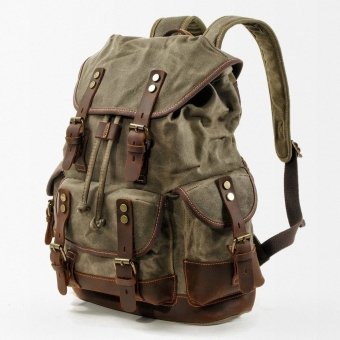Military style canvas backpack