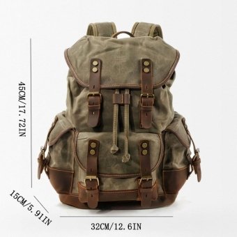 Military style canvas backpack