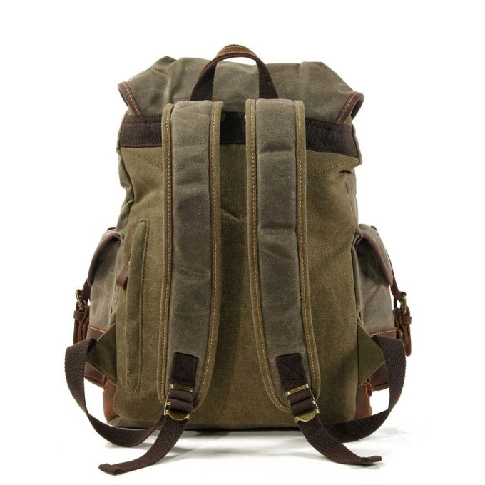 Military style canvas backpack