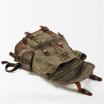 Military style canvas backpack