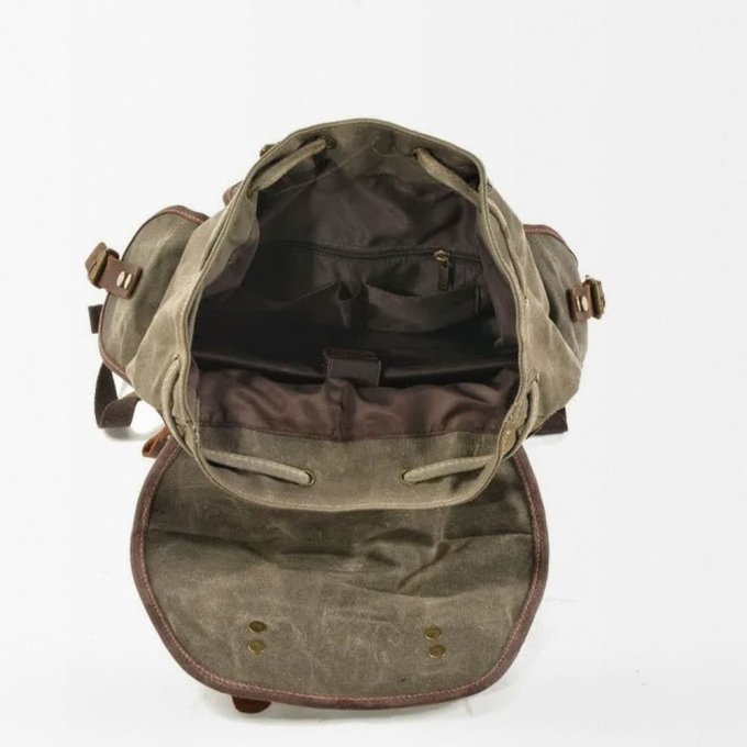 Military style canvas backpack
