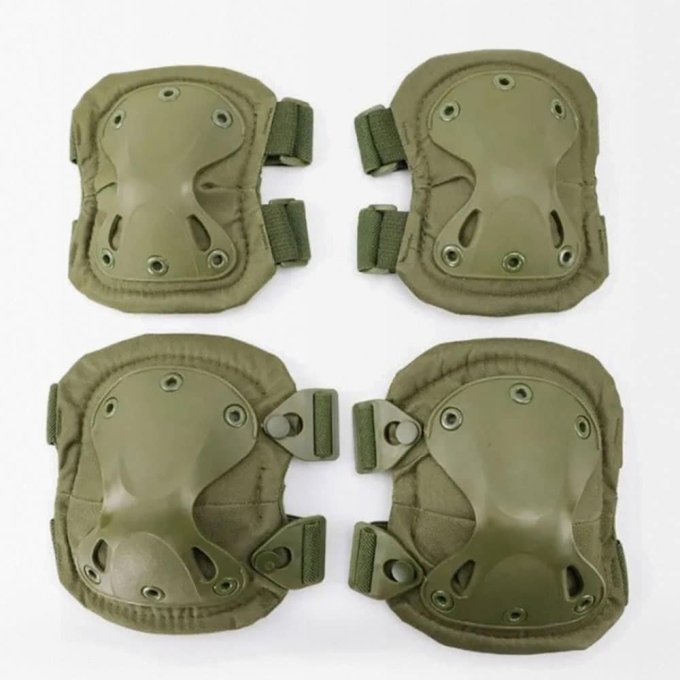 OD green tactical elbow and knee pads