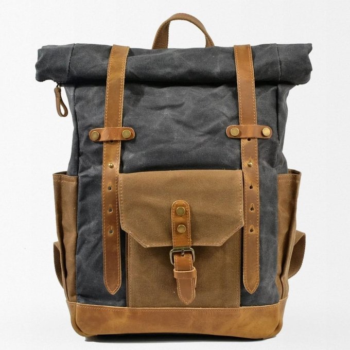 Retro army backpack Grey