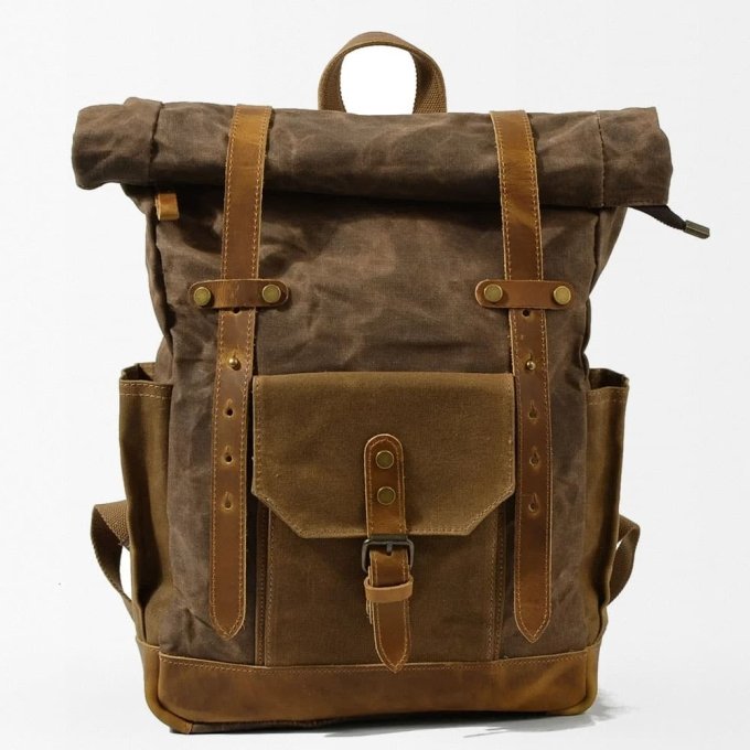 Retro army backpack Brown