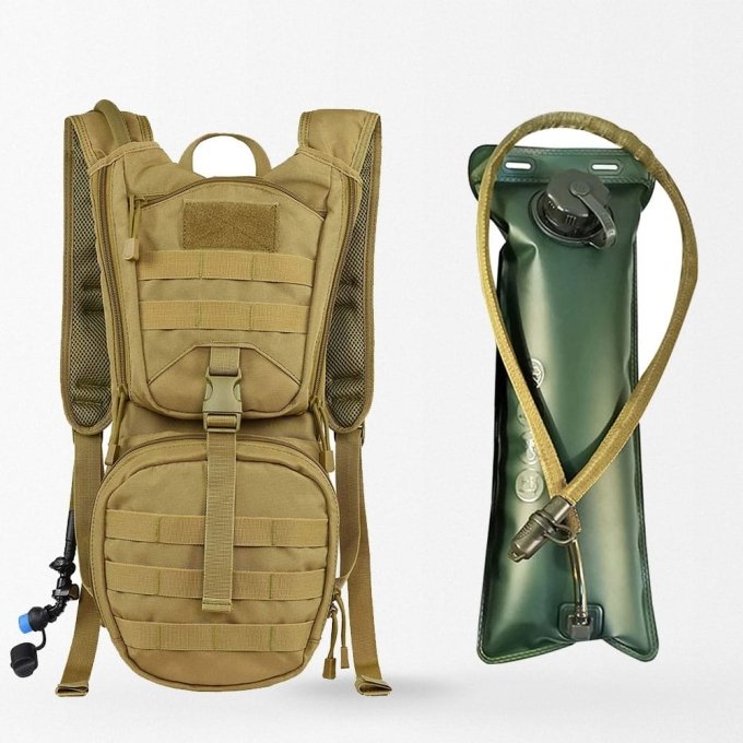 Tactical backpack with hydration bladder Khaki