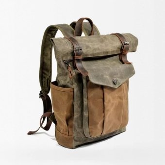 Vintage military canvas backpack