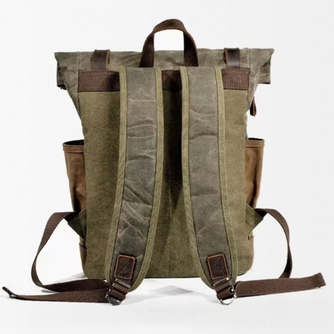Vintage military canvas backpack