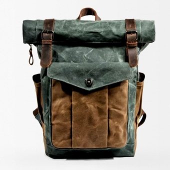 Vintage military canvas backpack Green