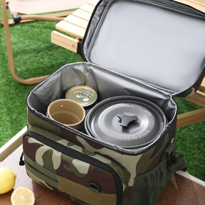 Woodland tactical insulated lunch bag