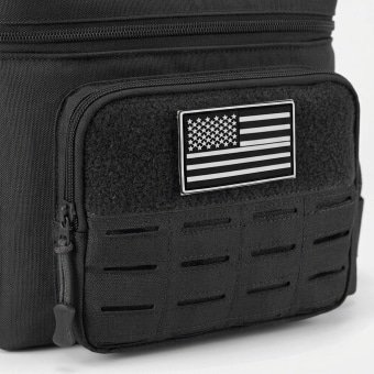 Black tactical thermal lunch bag