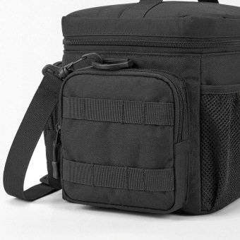 Black tactical thermal lunch bag