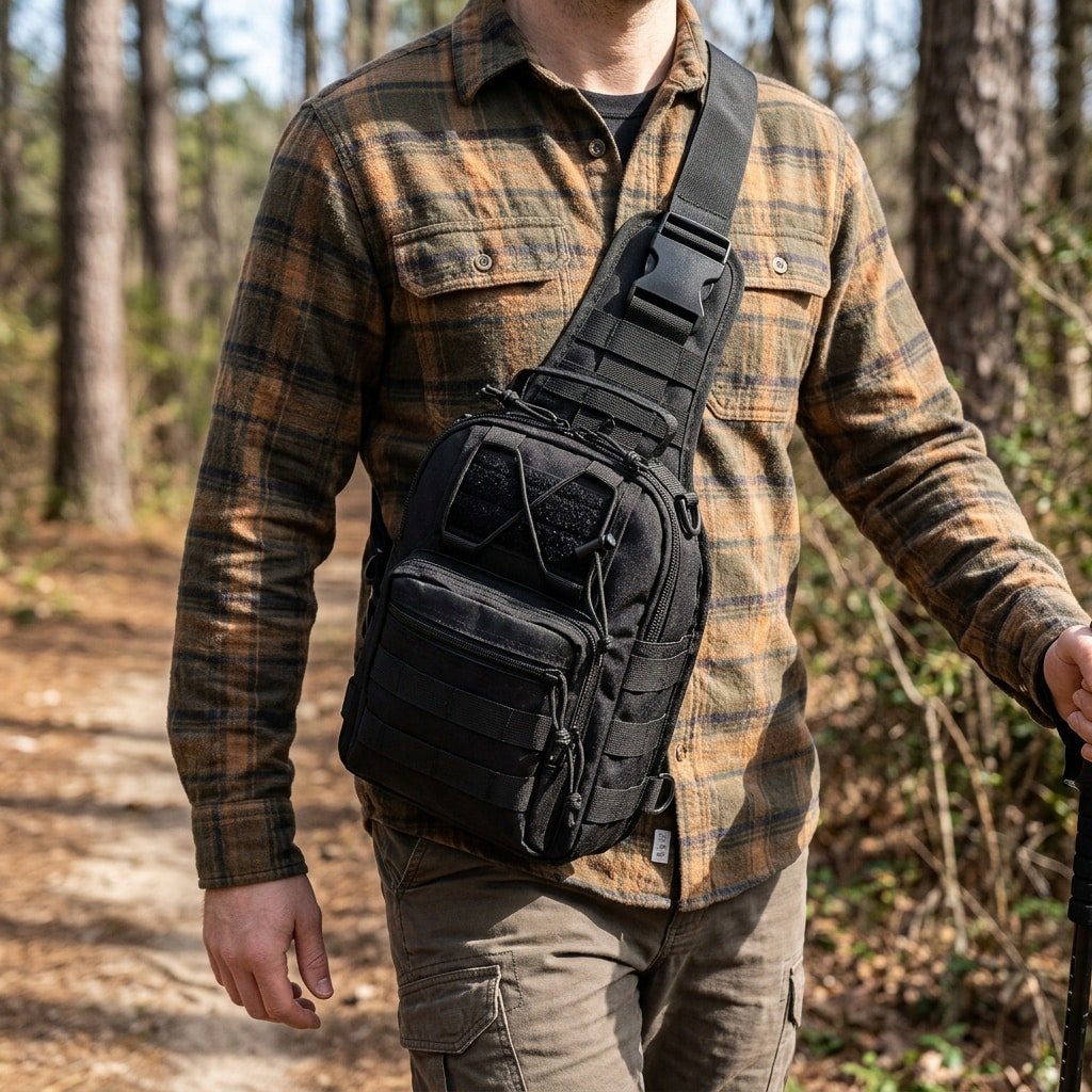 Tactical shoulder bag black - Image 4