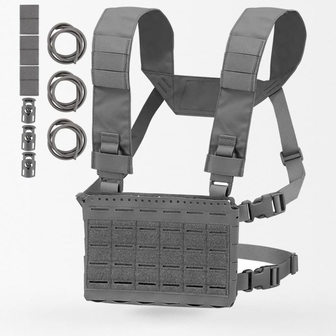 3 mags Molle chest rig "MK5" Grey