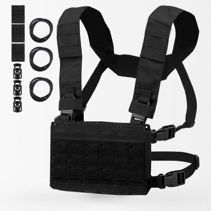3 mags Molle chest rig "MK5" Black